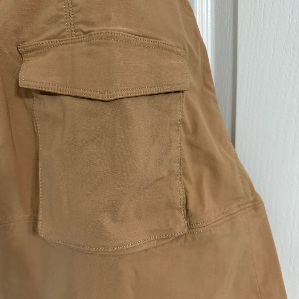 Anthropologie Maeve Tan Utility Shirt Dress Large NWT Zip Front Pockets - Picture 8 of 9